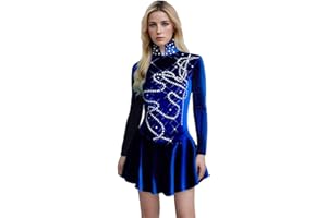 LIUHUO Ice Figure Skating Dress Girls Blue Velvet Skirts Children Dance Costumes Kids