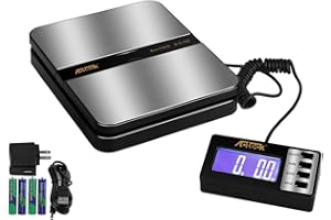 Acteck 150LB x 0.1 OZ Extended Display Digital Shipping Postal Scale with AC Adapter, Black