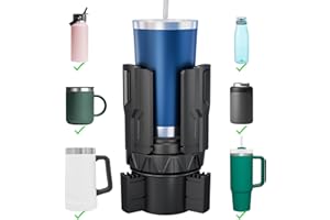 FLLIK Automatic Car Cup Holder Expander, Cup Holder Extender for Large Water Bottles. for Yeti, Stanley, Nalgene, Owala Travel Bottles & Mugs. Car Holder Insert Accessories