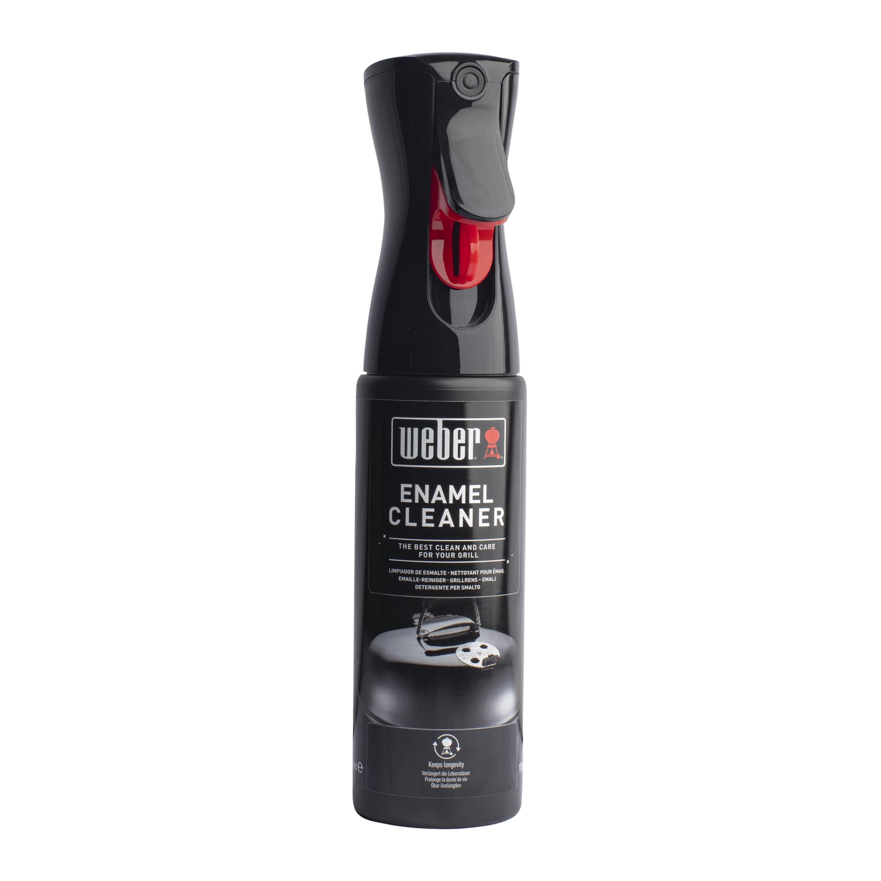 Weber Enamel Cleaner/BBQ Cleaning Spray, Protects Enamel Barbecue Surfaces, Removes Grease, Dirt & Food Residue, 300 ml