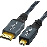 Twozoh Micro HDMI to Mini HDMI Cable 0.5M / 2FT, Mini HDMI Male to Micro HDMI Male Cable, Micro HDMI Type D Male to Mini HDMI