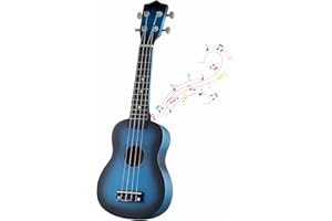21 Inch 4 String Wooden Acoustic Guitar Ukulele Musical Instruments Perfect For Beginner (Blue)