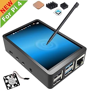 para Pantalla táctil Raspberry Pi 4 con Estuche, Pantalla táctil de 3.5 Pulgadas con Ventilador, Pantalla de Juego LCD TFT de Monitor 320x480