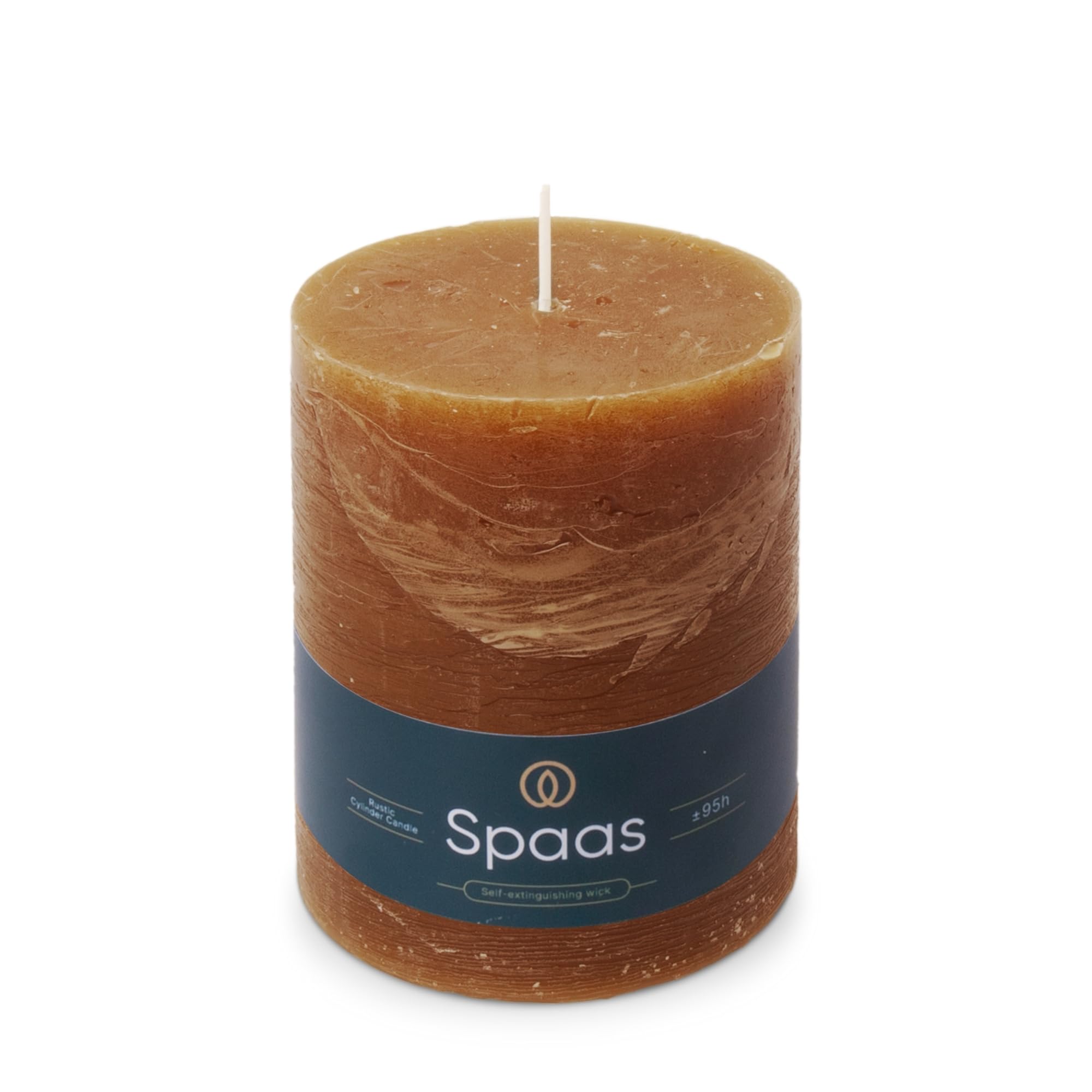 Spaas Rustic Pillar Candle 100/130 mm 95h, Cognac