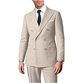 Lynerun Retro 2 Pieces Suit Men Slim Fit Formal Double Breasted Tweed Herringbone Men Suit Jacket Pants Set Wedding Tuxedo