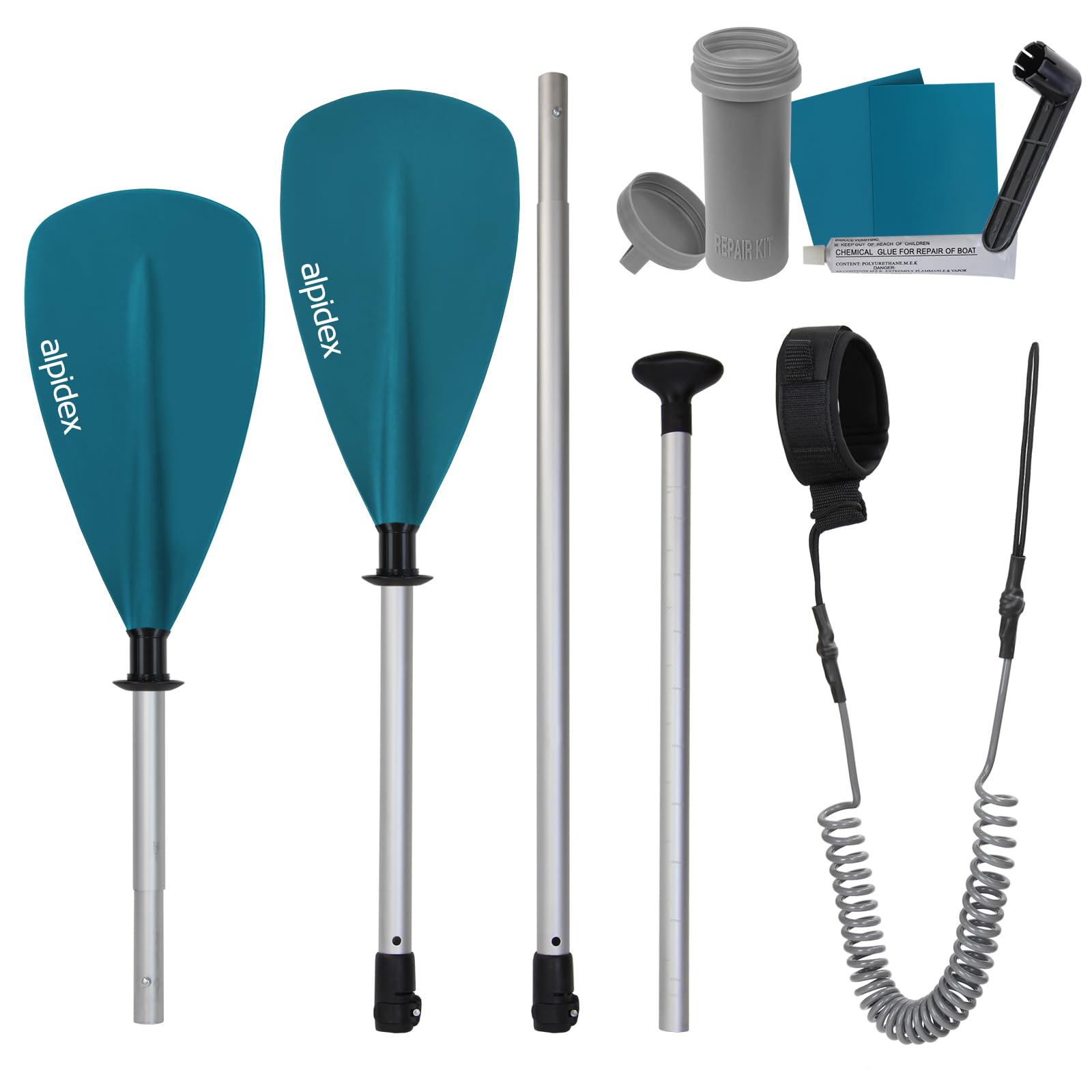 ALPIDEX Stand Up Paddle Set SUP 320 x 76 x 15 cm max. belastbar bis 200 kg Aufblasbar Stabil Leicht Komplett Set Tragetasche Paddel Finnen Luftpumpe Leash Repair Kit, Farbe:Earth 5