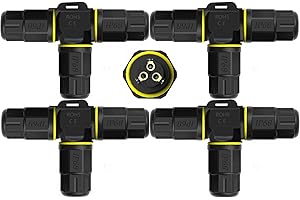 TIZOPO 3 Way Junction Box IP68 Waterproof Electrical Junction Box 3 Pin Junction Box Outdoor Cable Connector for Underground/Outdoor Ø0.18-0.4in, Shielded Field Installable - 4Pack