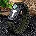Paracord Bracelet,Survival Gear Kit Fire Starter Whistle Compass Emergency Knife,Perfect for Hiking Camping Fishing and Hunting (Army)