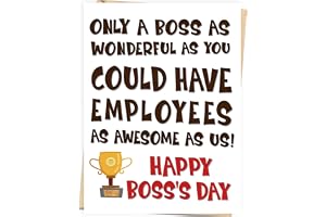 Asmallgf Happy Boss's Day Card,Funny Boss Appreciation Gifts from Employees | Thank You Card for Boss Women Men, Awesome Empl