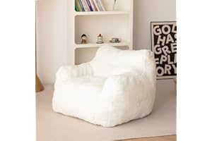 N&V Bean Bag Chair High-Density Foam Filling Sofa with Soft Faux Fur Cover for Teens, Adults to Gaming, Reading, and Watching