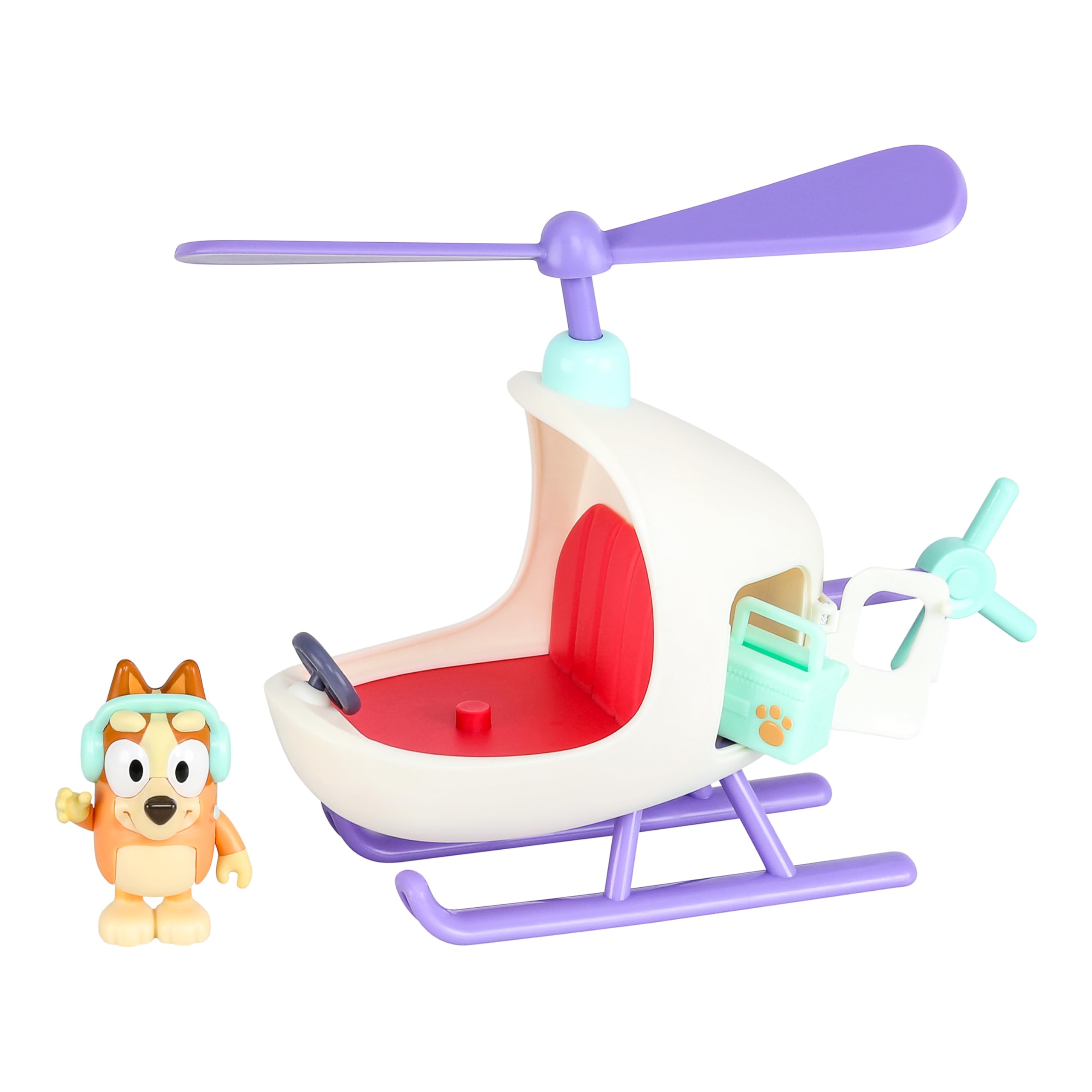Bluey Vehicle and Figure Pack Bingo's Helicopter with 2.5 Inch Bingo Figure and Tool Accessories