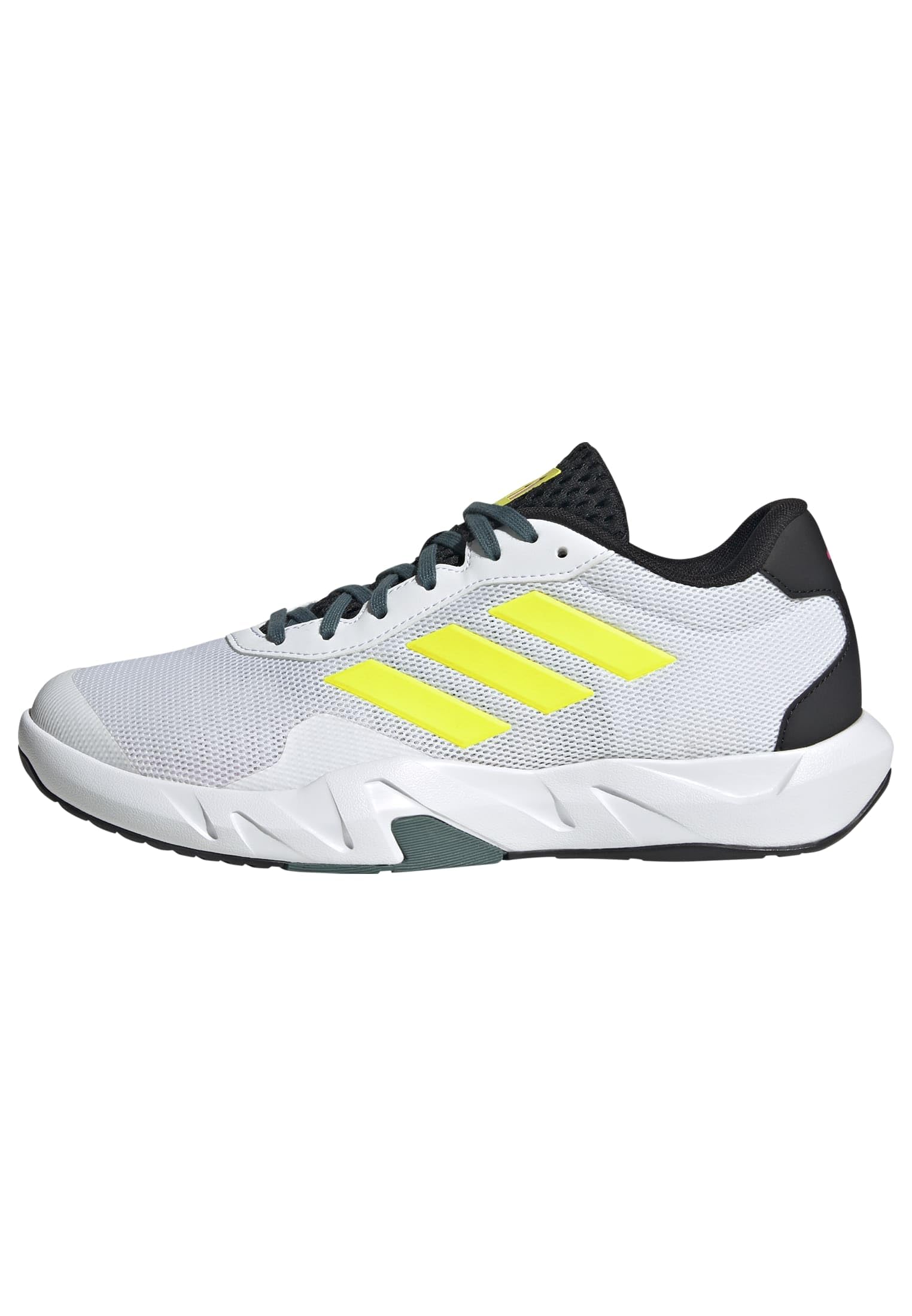 adidas Men's Amplimove Training, White/Lucid Lemon/Shock Pink, 11.5 Image