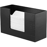 Wooden Paper Towel Dispenser Countertop, Trifold Paper Towel Holder Countertop, Black Papers Napkin Dispenser for Bathroom, Multifold Papers Towels Holder for Kitchen Bathroom Toilet Restaurant