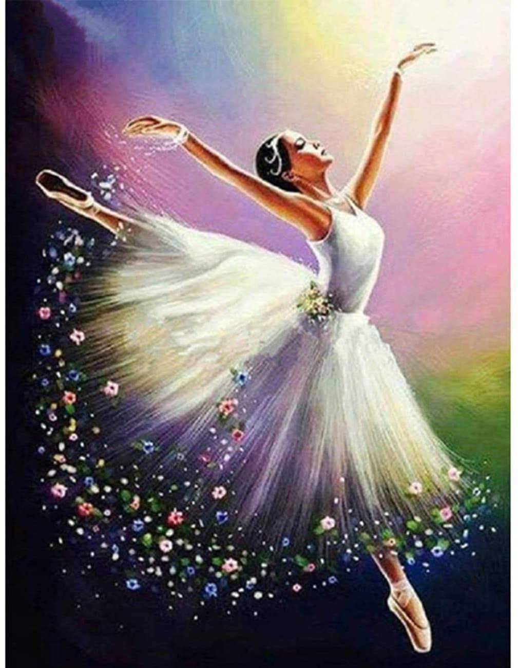 Zariocy Diamond Painting Kits Girl Dancer, Round Full Drill Painting Ballerina Paint with Diamonds Art DIY Rhinestone Embroidery Home Wall Decor 30x40cm/12x16inch