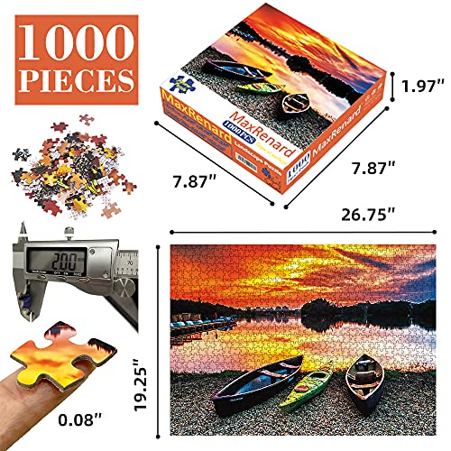 BUSCBEAR Toy 1000 Pieces Jigsaw Puzzle Game Scenery Canoe at Wetland Pricepulse