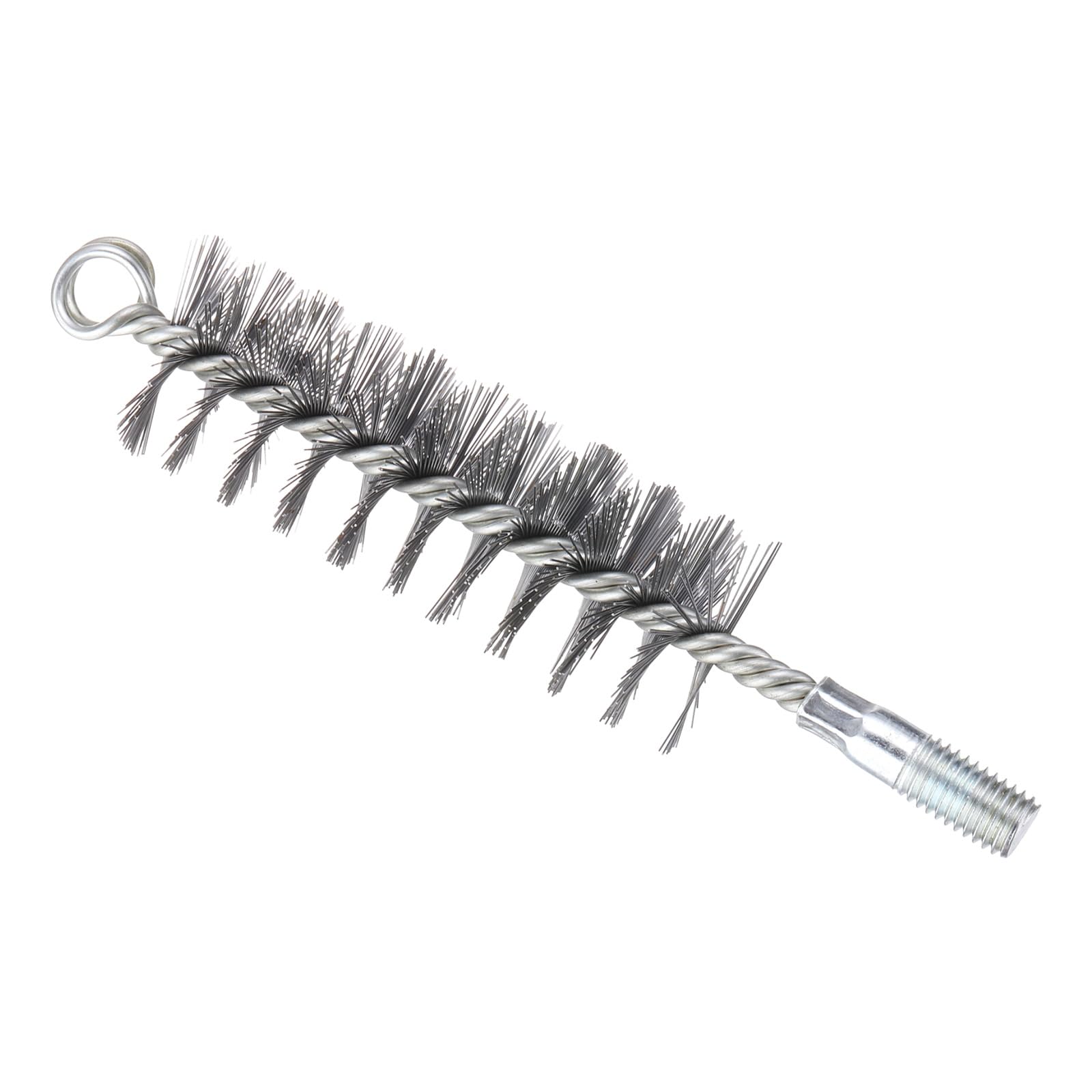 PATIKIL 40mm Dia Bore Brush, Stainless Steel Twisted Wire Cleaning Brush Round Cylinder Pipe Cleaner with 12mm Spiral Shank for Tubes, Ports, Bearings, Drill Driver, Silver Tone