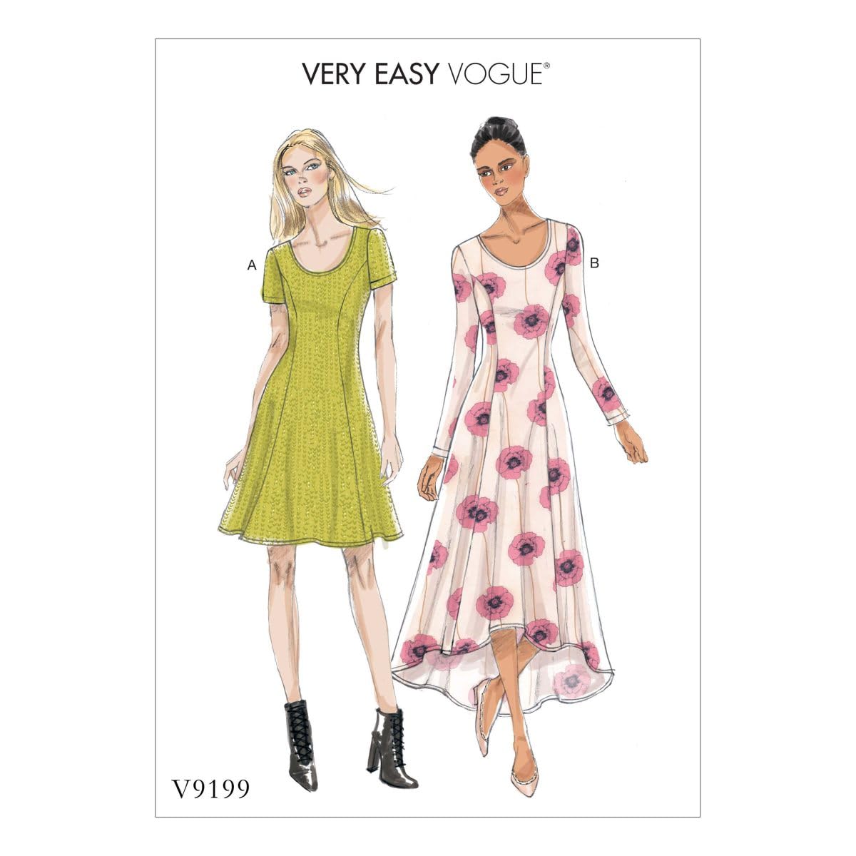 Vogue Patterns 9199 A5,Misses Dress,Sizes 6-14, Tissue, Multicoloured, 15 x 0.5 x 22 cm