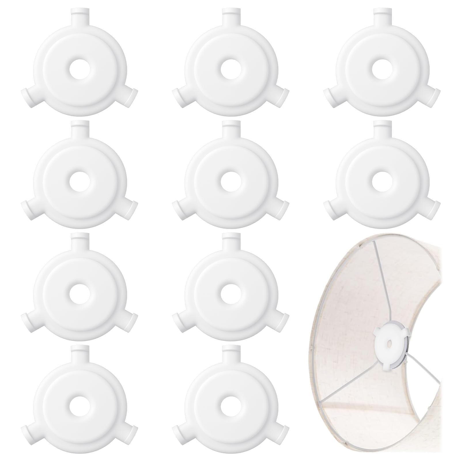 Photo 1 of 10 Pack Lamp Shade Adapter Ring, E27 to 3/7" Lampshade Reducer Rings, Lampshade Making Supplies Adapters Lampe Accessories for Table Lamps Pendant Lights Floor Lamp