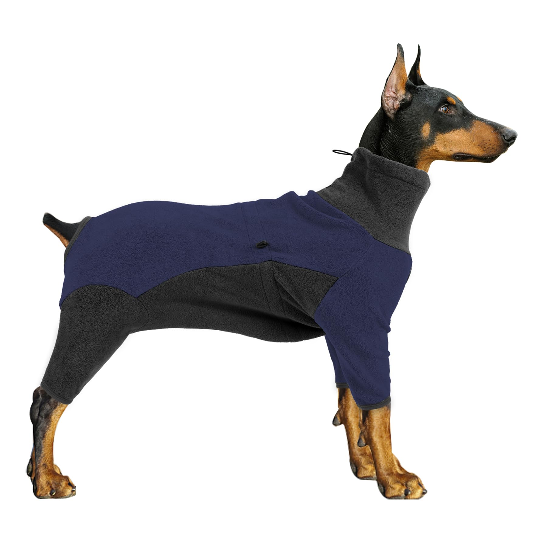 Photo 1 of Pinellia Winter Coat for Dogs - Warm Fleece Jacket, Windproof Pullover Jumpsuit, Fullbody Pajamas Onesie, Cold Weather Clothes for Medium Large Dogs (3XL, Blue)