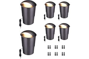 Varmtalys Outdoor Well Lights - Warm White & Cool White 12V Ground Fixture, IP67 Waterproof LED Hard-Wired Inground Directional Landscape Lighting, ORB Aluminum for Path Backyard House 3W 170LM 6 Pack