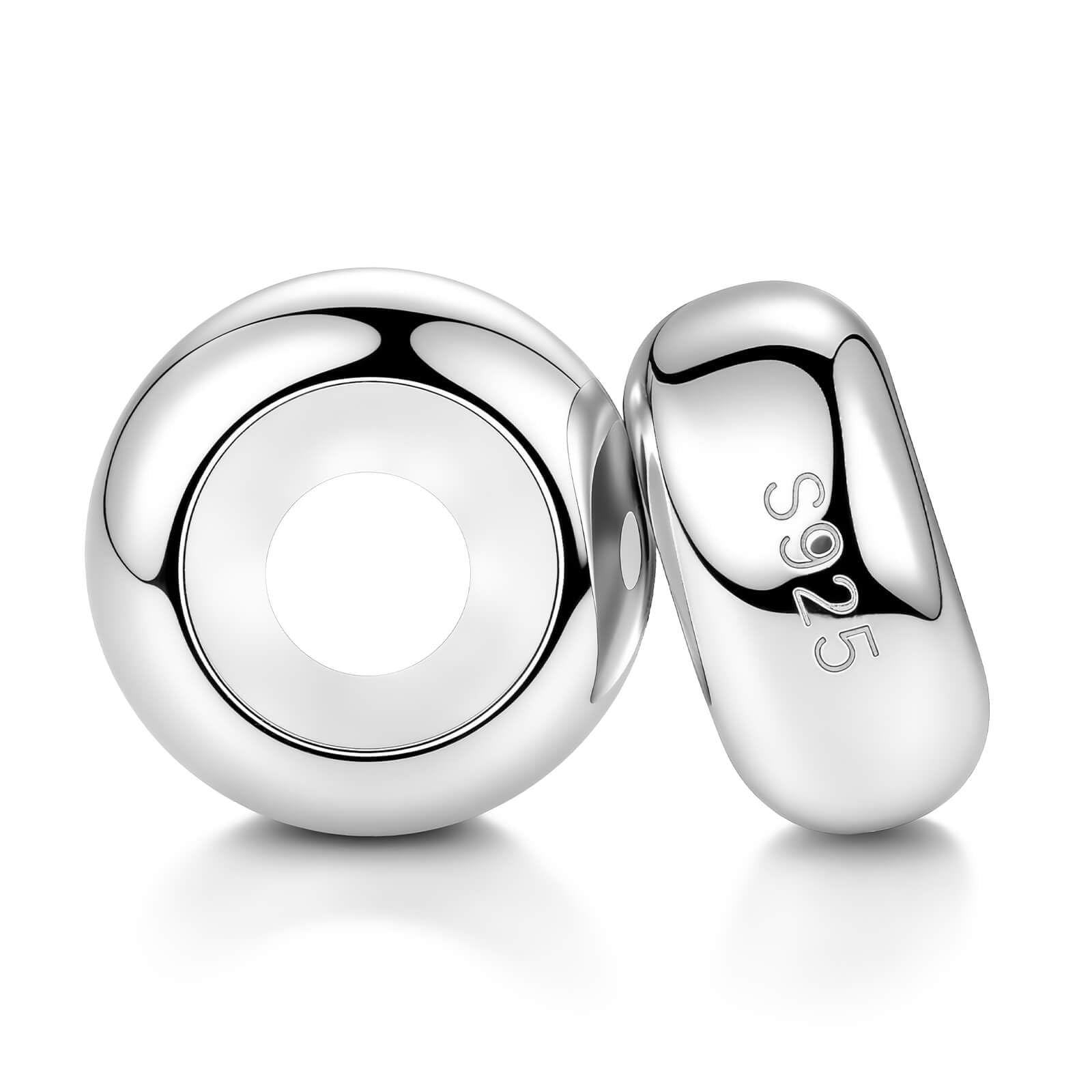 LOVANS 2 PCS 925 Sterling Silver Rubber Spacer Stopper Beads Charms for DIY Europe Bracelets