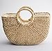 Natural Chic Hand Woven Round Handle Handbags Water Hyacinth Handmade Summer Bag