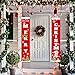 LUCKKYY Merry Christmas Banner,Welcome Christmas Porch Fireplace Wall Signs Flag for Outdoor Indoor Christmas Decoration,Christmas Door Banner Decoration Red Xmas Sign for Home Party (Red)