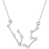 BriLove 925 Sterling Silver Necklace Gifts for Mom Women Constellation Zodiac 12 Horoscope Astrology CZ Pendant Mothers Day/Valentines Day/Birthday/Christmas/Anniversary