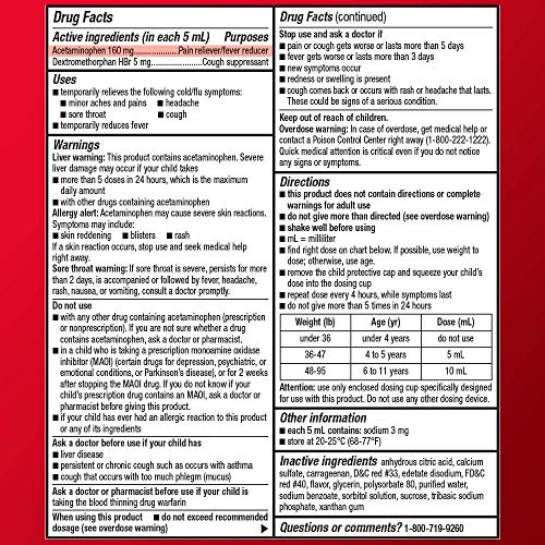 Basic Care Children's Cold, Cough & Sore Throat Oral Suspension, Bubblegum Flavor, 4 Fluid Ounce - Thumbnail 7