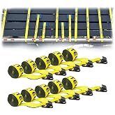 Mytee Products Winch Straps 4" x 30' Yellow Heavy Duty Tie Down w/Flat Hooks WLL# 5400 lbs | 4 Inch Cargo Control for Flatbed Truck Utility Trailer (10 Pack)