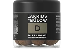 LAKRIDS BY BÜLOW - D - Salt & Caramel - 4.41 OZ - Chocolate Coated Gourmet Licorice - Authentic Scandinavian Candy Produced in Denmark
