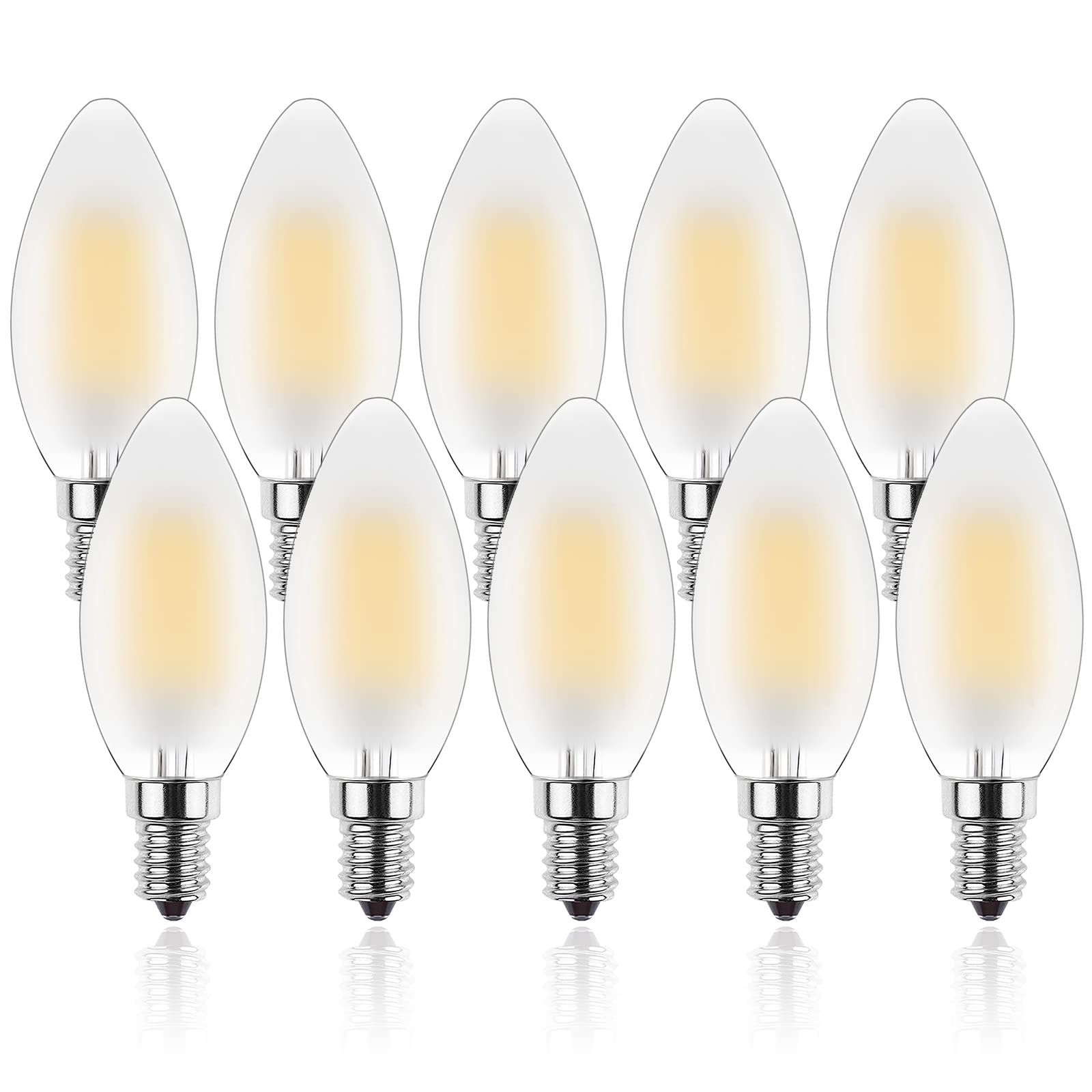 ProCrus E14 Dimmable Vintage LED Light Bulb,4W LED Candle Light Bulbs,2700K Warm White,Small Edison Screw Candelabra SES LED Bulb,Replaces 35 Watt,for Chandelier,Matt,Pack of 10 [Energy Class F] — image 1