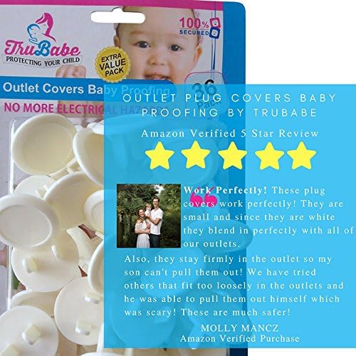 OUTLET PLUG COVERS | Baby Proofing Safety Protectors | Non-Toxic Secured Easy to Install Childproofing - 36 Pack, White