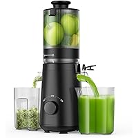 Juicer Machine, TUUMIIST Cold Press Juicer with 5.3" Feeding Chute Fit Whole Fruits and Vegetables, Slow Masticating Juicer E