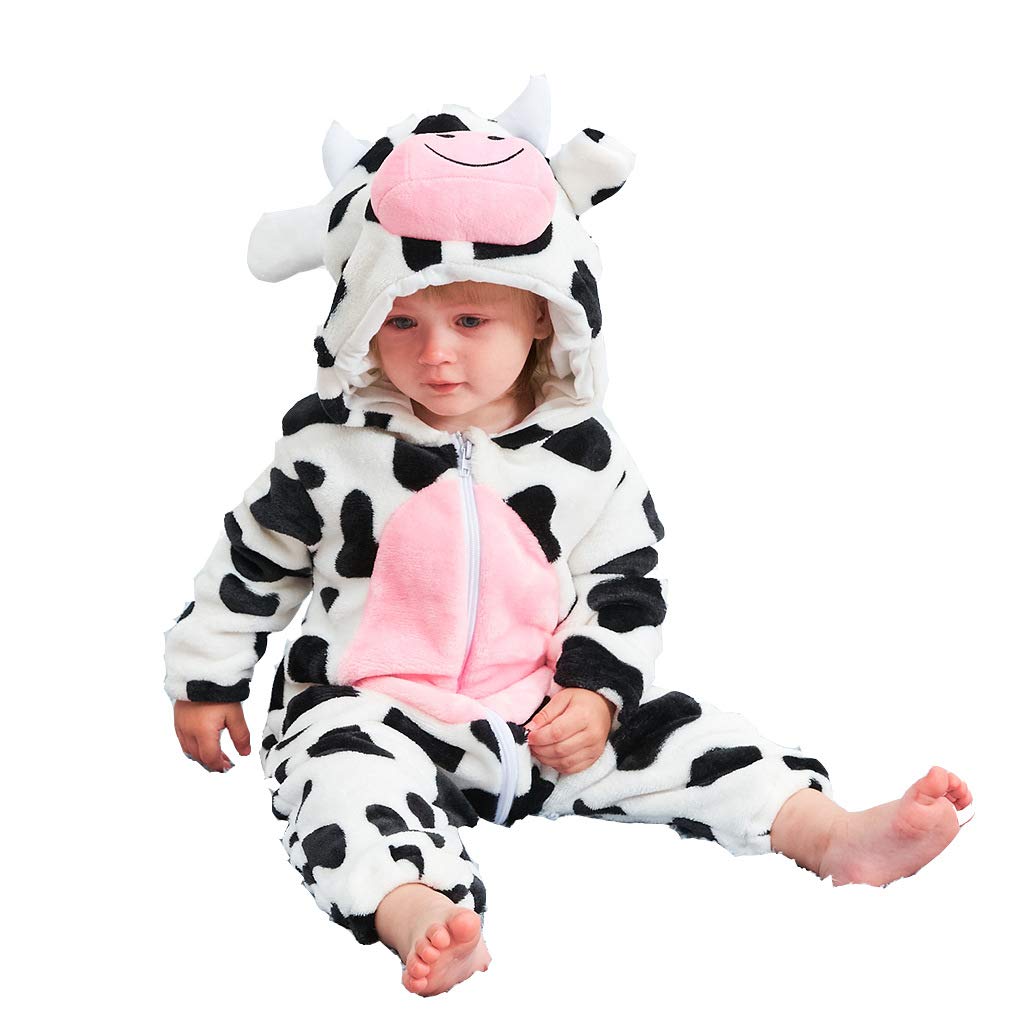 Photo 1 of QZERPLAY Unisex Children Cow Halloween Costumes Cartoon Outfit Romper 120