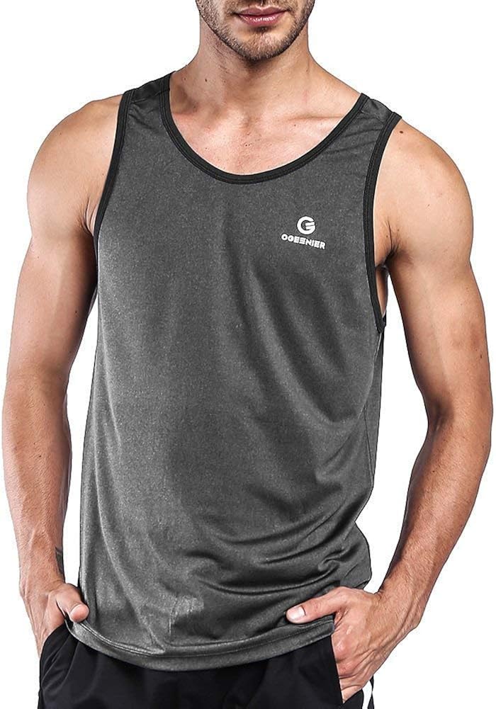 Ogeenier Men's Training Quick-Dry Sports Tank Top Shirt for Gym Fitness Bodybuilding Running Jogging