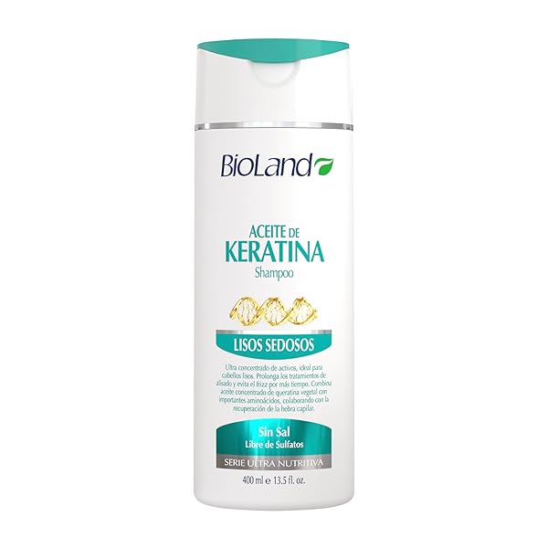BIOLAND KERATIN OIL SHAMPOO – ULTRA CONCENTRATED SHAMPOO FOR TREATED & STRAIGHT HAIR – 13.53 FL OZ (400ML)