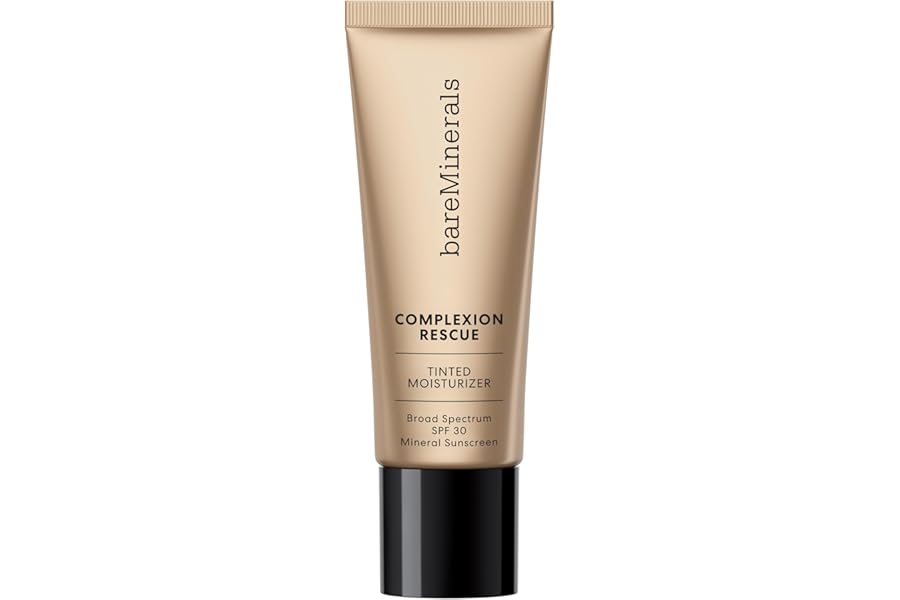 bareMinerals Complexion Rescue Tinted Moisturizer for Face with SPF 30, Hydrating Vegan Tinted Mineral Sunscreen with Hyaluronic Acid, Sheer-to-Light Coverage for Dewy, Healthy-Looking Skin