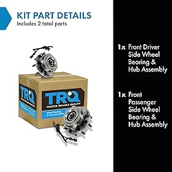 TRQ 2 Piece Front Wheel Bearing & Hub Assembly Set
