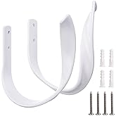 Sumnacon 2 Pcs Aluminum Alloy Curtain Holdbacks - Decorative Wall Mounted Drapery Tiebacks with Screws, Heavy Duty Window Treatment Holdbacks for Home Decor, White