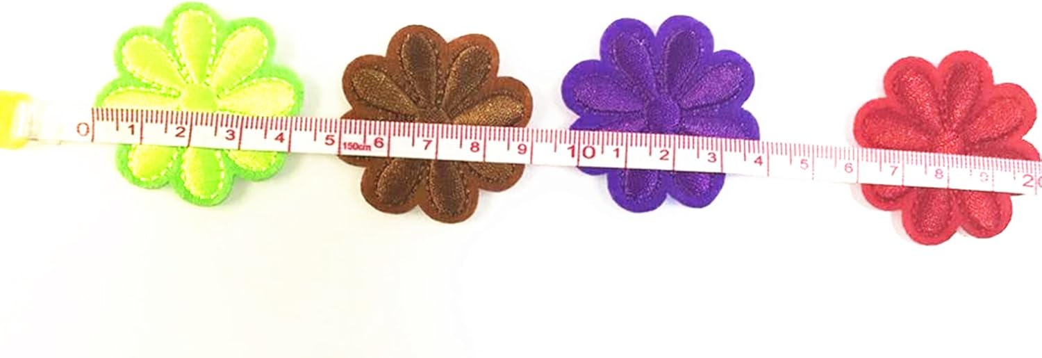 RayLineDo Pack of 100 Flower Shaped Iron On Patches for Bags, Jackets, Tablecloths, Bed Sheets - Image 5