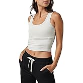 Fioboc Cropped Tank Tops for Women Sleeveless Scoop Neck Workout Crop Tops Breathable Slim Fit Yoga Gym Activewear Shirt