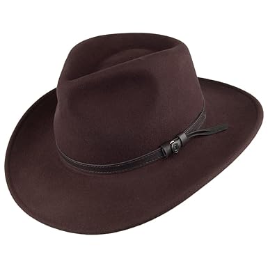 crushable leather outback hat