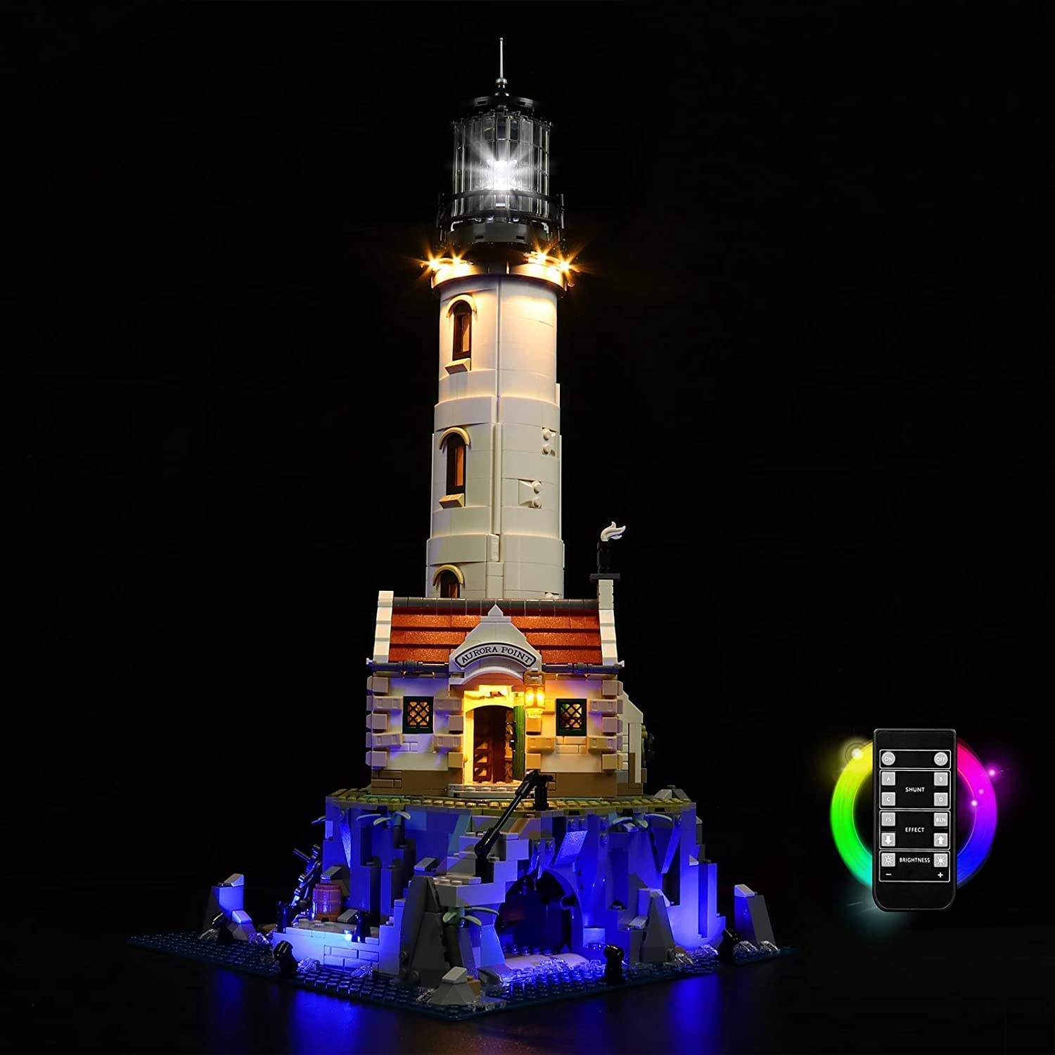 LED Light Set for Lego Motorised Lighthouse, Remote Control Decoration Lighting Set for Lego 21335 Building Block Creative Toy Light (No Model) Remote Control Version