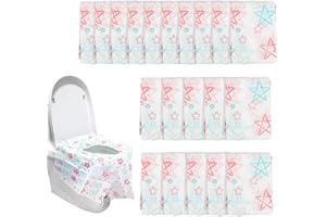 20 Pack Disposable Paper Toilet Seat Cover, Large Size Potty Training Seat Cover Non-Slip Antibacterial Waterproof Paper Toil