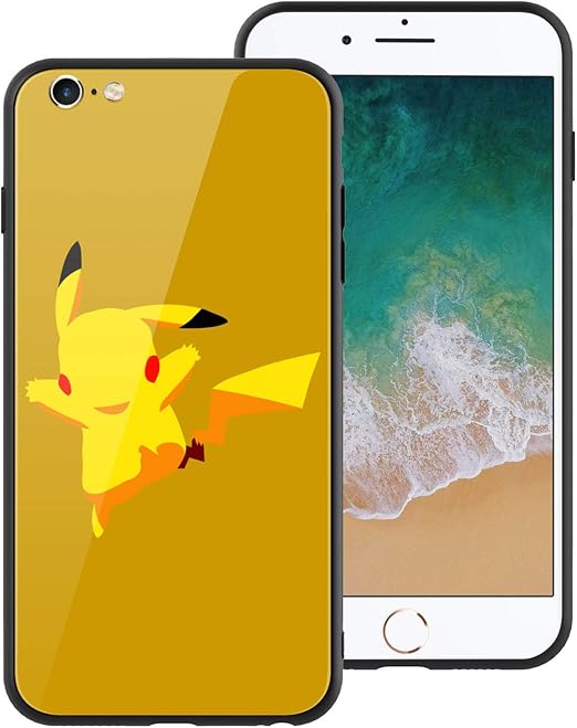 Amazon Iphone6 Plus用 アニメ コミックゲーム かわいいモンスターデザイン 強化ガラス 電話ケース ソフトシリコンバンパー 傷防止強化ガラスバック Acg Poke Monsters Design 749 電話カバー ケース カバー 通販
