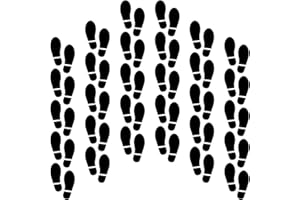 KFPPLXQ 30 Pairs 60 Pcs Black Footprints 7 Inch Shoe Stickers Floor Stickers Decals Feet Distance Floor Wall Stairs for Class Instruction Sign Party Decor Guide