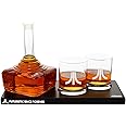 Official Atari Joystick Decanter Set with 2 x Atari Action Button Whiskey Glasses and CX78+ Games Pad Tray, for Whiskey, Scotch & Gin, 750ml Decanter, 300ml Glasses, Birthday Gift for Men - ThumbsUp!