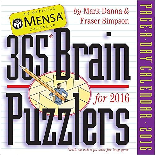 MENSA 365 Brain Puzzlers Page-A-Day Daily Box / Desk Calendar 2016
