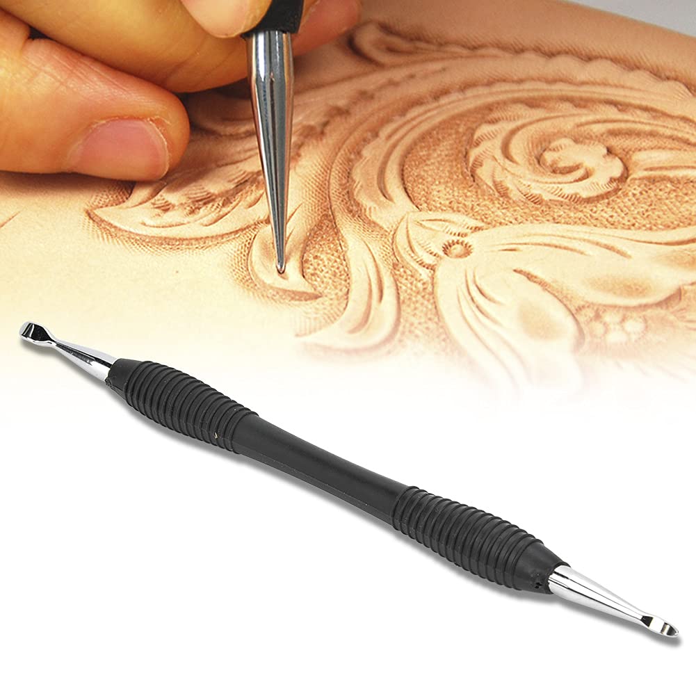 Leathercraft Tools, Leather Modeling Carving Set Dual Head Embossing Press Tool for DIY Craft Projects